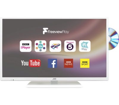 32 JVC LT-32C676  Smart LED TV with Built-in DVD Player - White